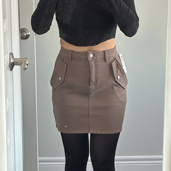 Brown denim mini skirt - Picture 3 of 3